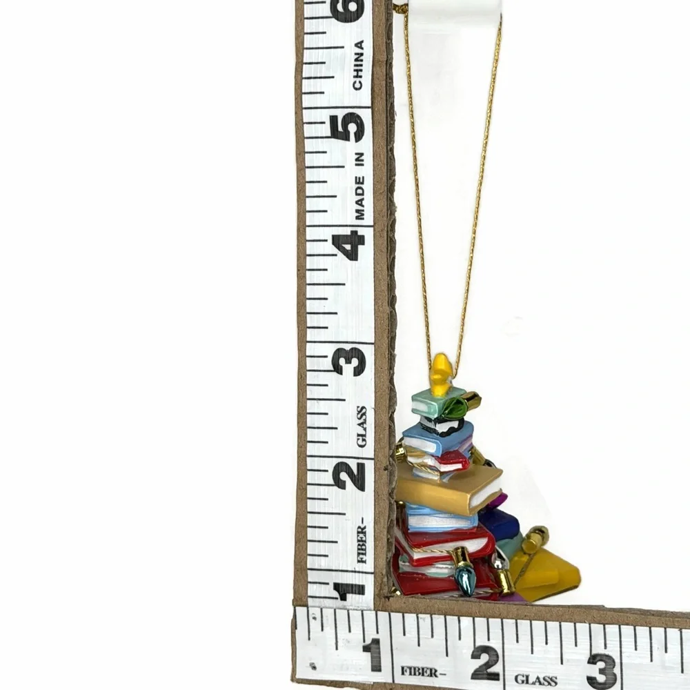 Colorful Stacked Books Christmas Tree Ornament